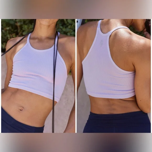 NWOT Free People FP Movement Happiness Runs Crop Tank lavender glaze XS/S - Picture 1 of 9